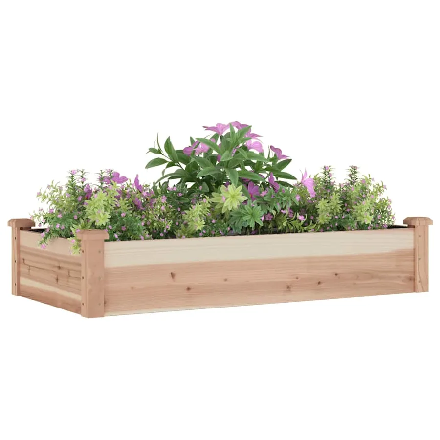 Lit surélevé de jardin doublure 120x60x25 cm bois massif sapin - 3