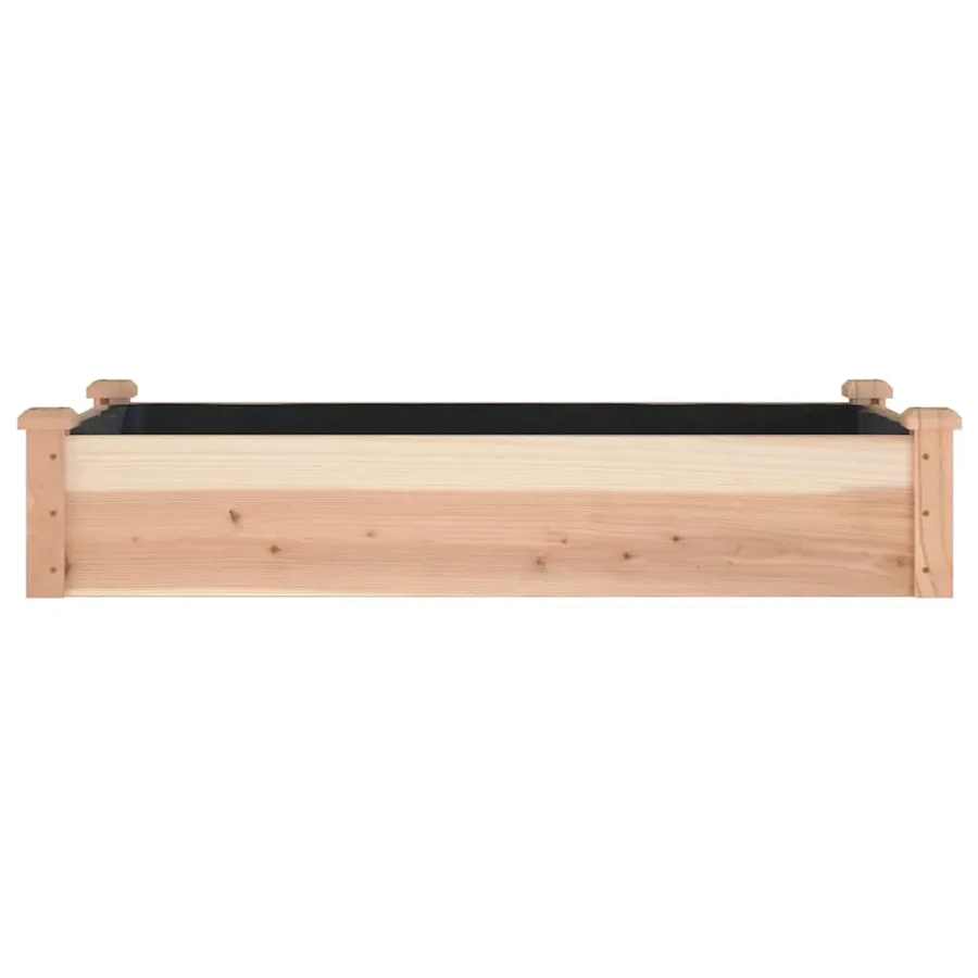 Lit surélevé de jardin doublure 120x60x25 cm bois massif sapin - 4