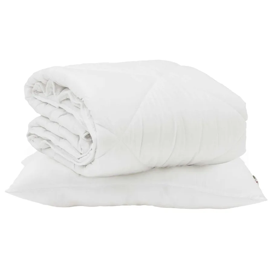 Duvet d'été simple avec oreiller 2 pcs Blanc Microfibre - 2