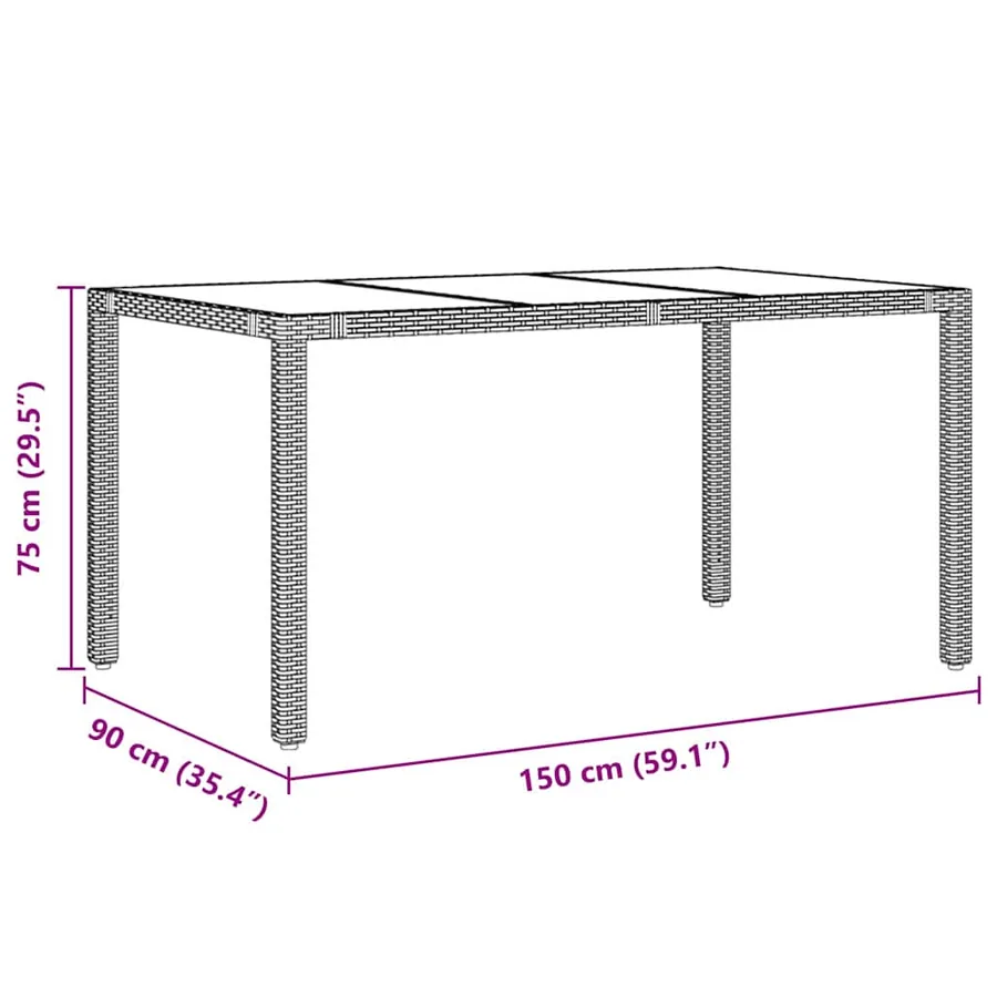 Ensemble de salle à manger pour jardin 7 pcs Noir polyrotin - 11