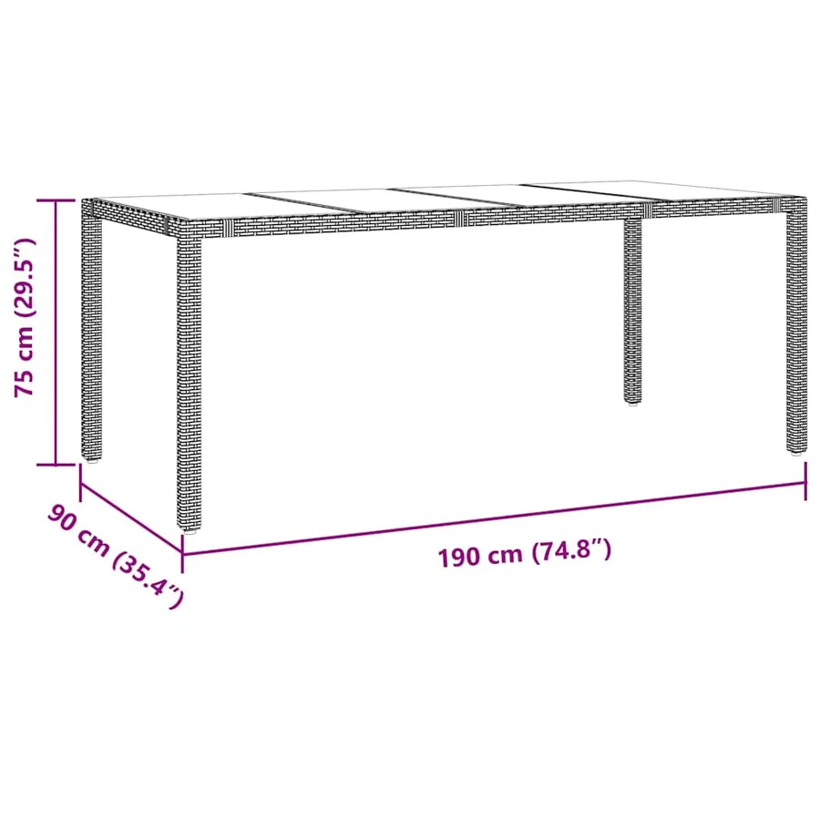 Ensemble de salle à manger pour jardin 7 pcs Beige polyrotin - 11