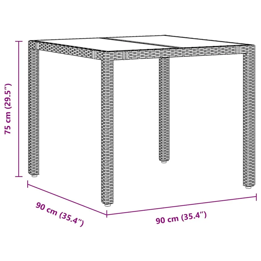 Ensemble de salle à manger pour jardin 5 pcs Noir polyrotin - 11