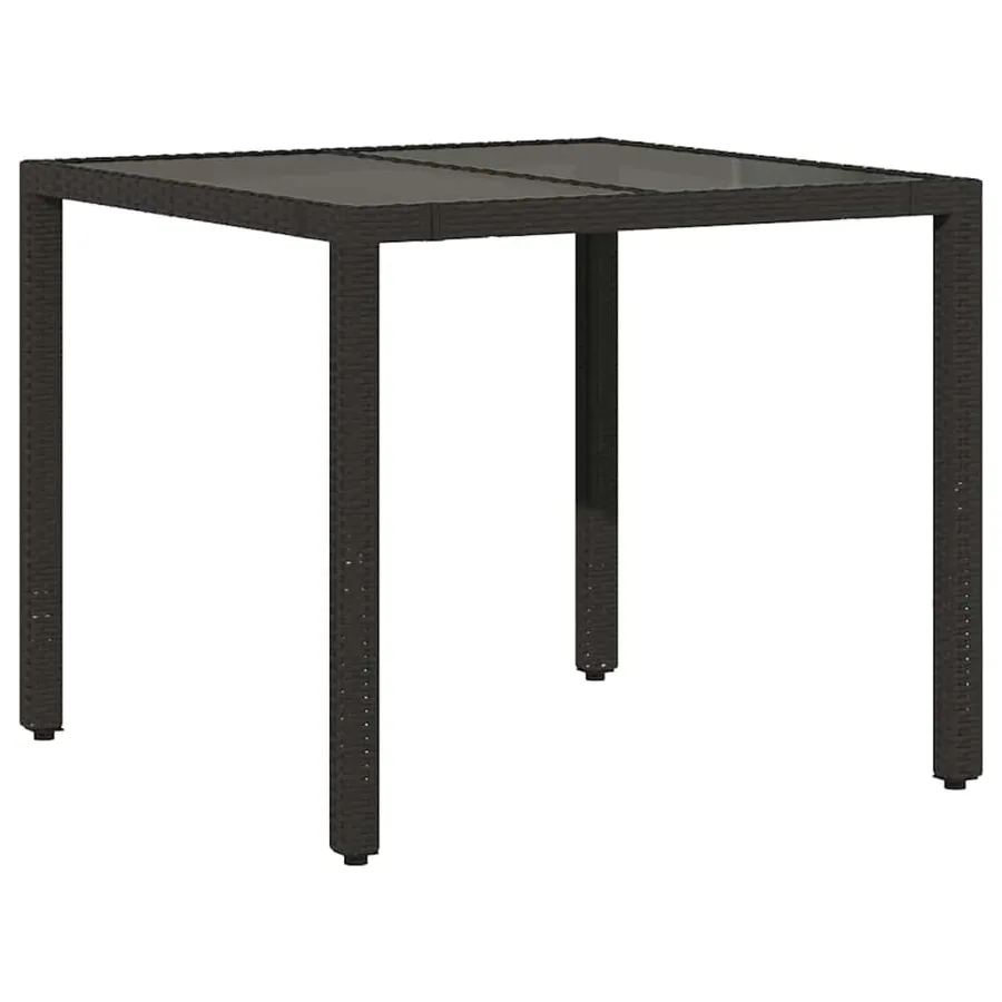 Ensemble de salle à manger pour jardin 5 pcs Noir polyrotin - 5