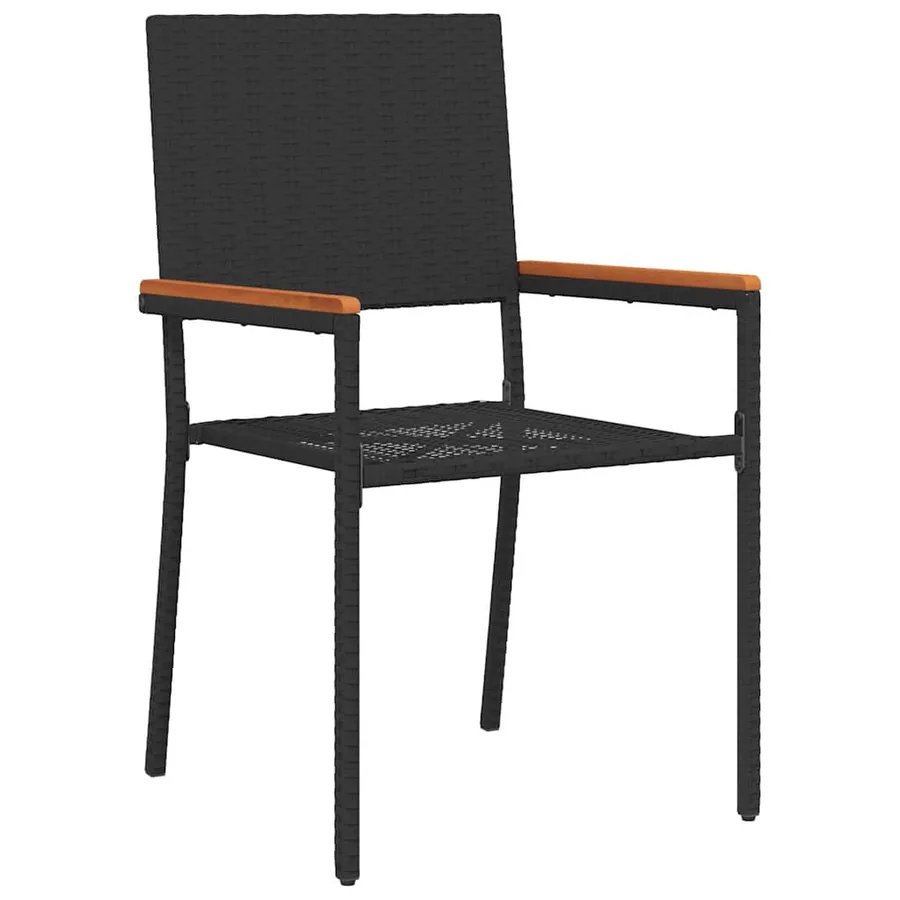Ensemble de salle à manger pour jardin 7 pcs Noir polyrotin - 6