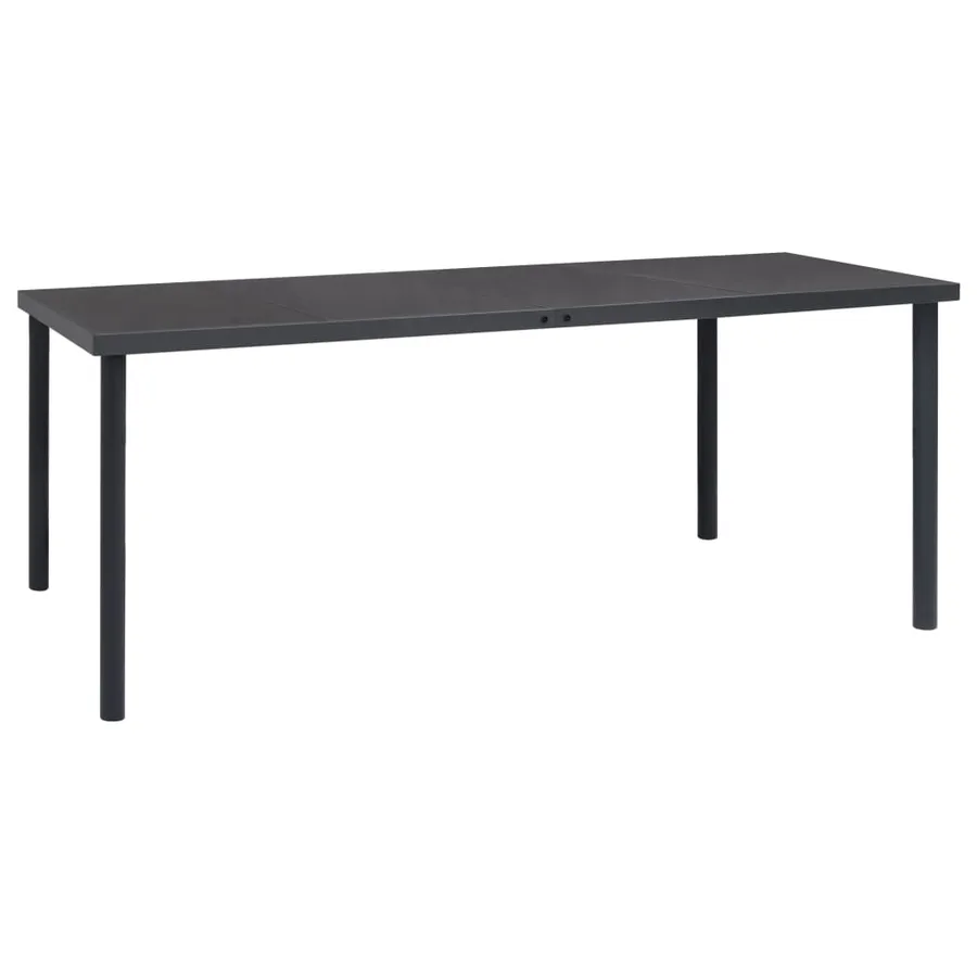Ensemble à manger de jardin 7 pcs noir textilène et acier - 4