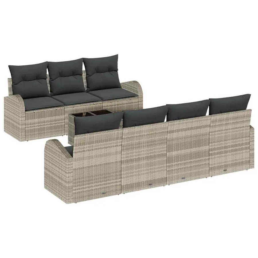Ensemble de canapé de jardin Gris clair 55 x 55 x 37 cm - 2