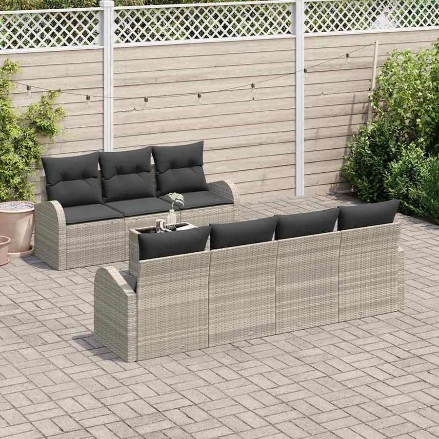 Ensemble de canapé de jardin Gris clair 55 x 55 x 37 cm - 3