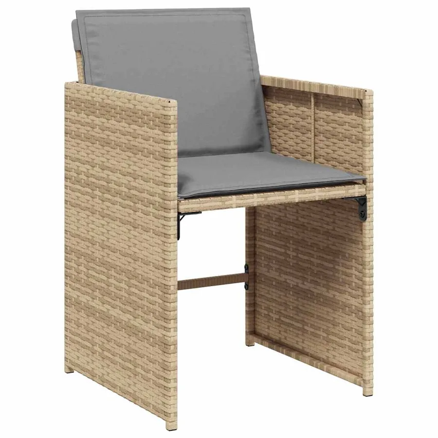 Ensemble de salle à manger pour jardin 5 pcs Beige polyrotin - 6
