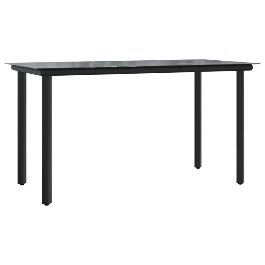 Ensemble à manger de jardin 7 pcs noir textilène et acier - 4