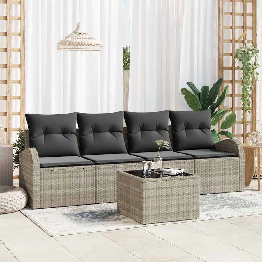 Ensemble de canapé de jardin Gris clair 55 x 55 x 37 cm