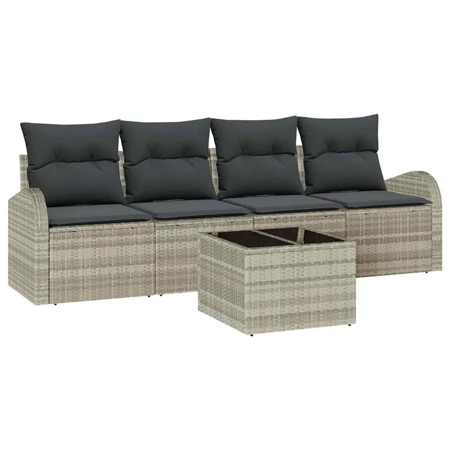 Ensemble de canapé de jardin Gris clair 55 x 55 x 37 cm - 2