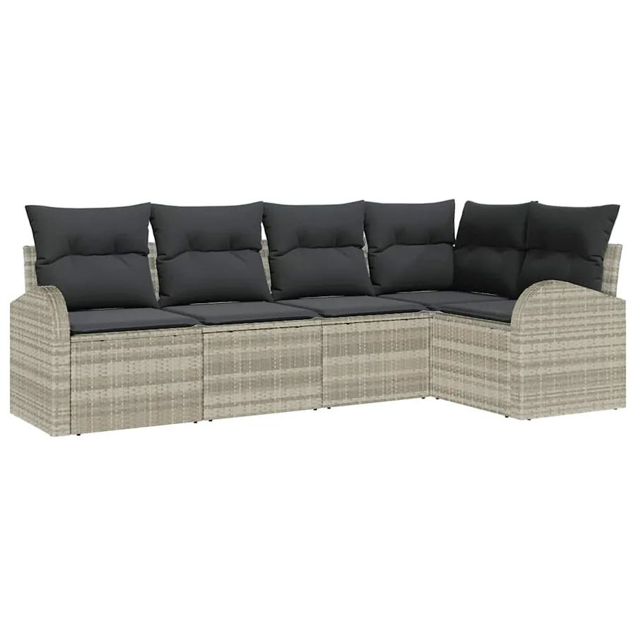 Ensemble de Canapés avec coussin Gris clair Polyester - 2