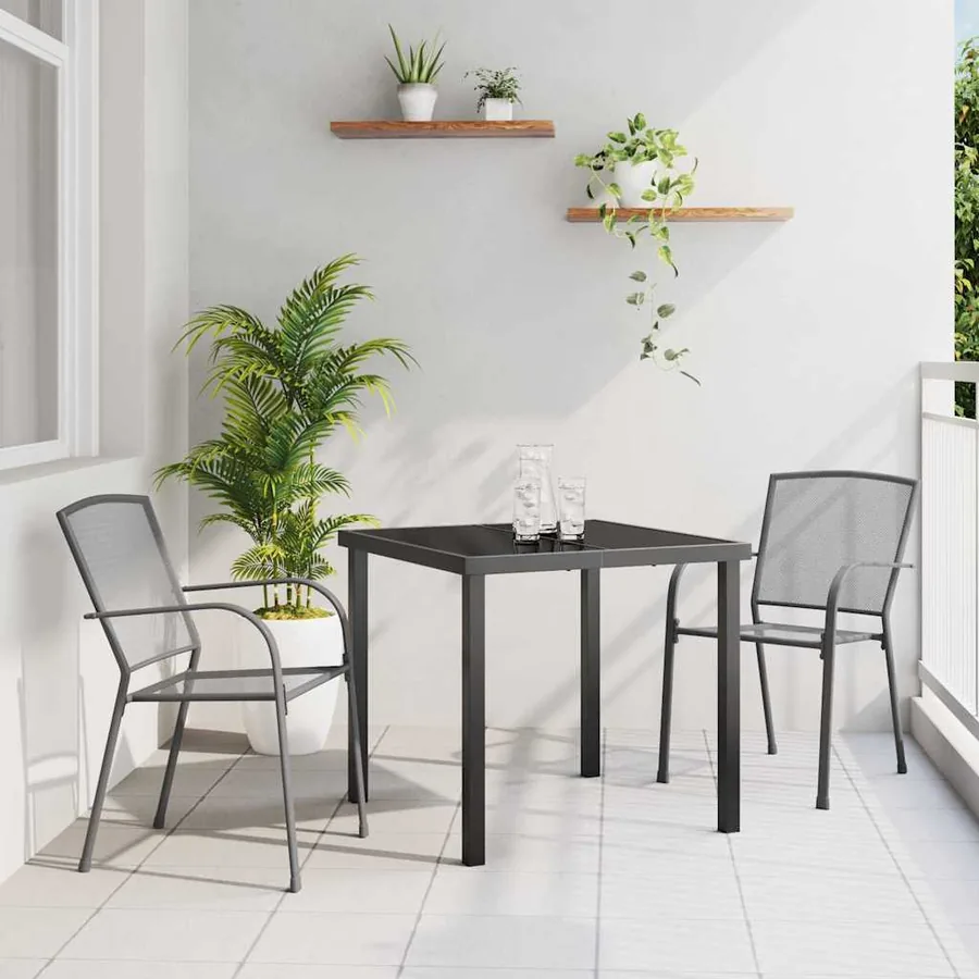 Ensemble de salle à manger pour jardin 3 pcs Anthracite