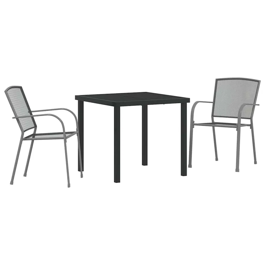 Ensemble de salle à manger pour jardin 3 pcs Anthracite - 2
