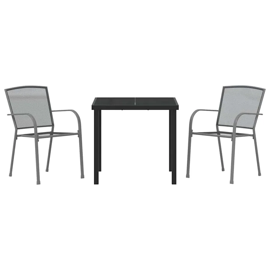 Ensemble de salle à manger pour jardin 3 pcs Anthracite - 7