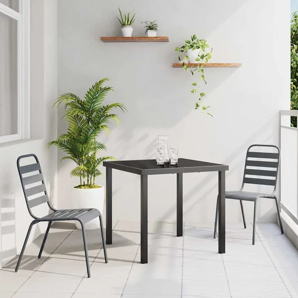 Ensemble de salle à manger pour jardin 3 pcs Anthracite