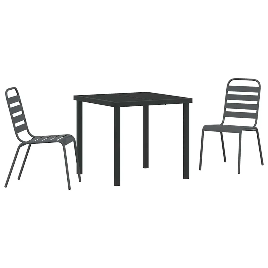 Ensemble de salle à manger pour jardin 3 pcs Anthracite - 2