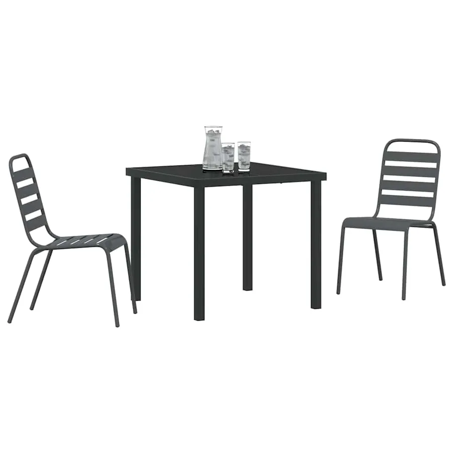 Ensemble de salle à manger pour jardin 3 pcs Anthracite - 3