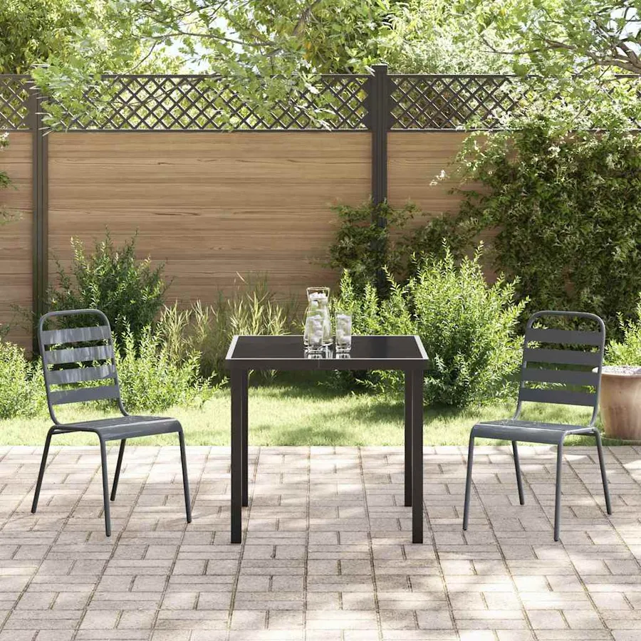 Ensemble de salle à manger pour jardin 3 pcs Anthracite - 4