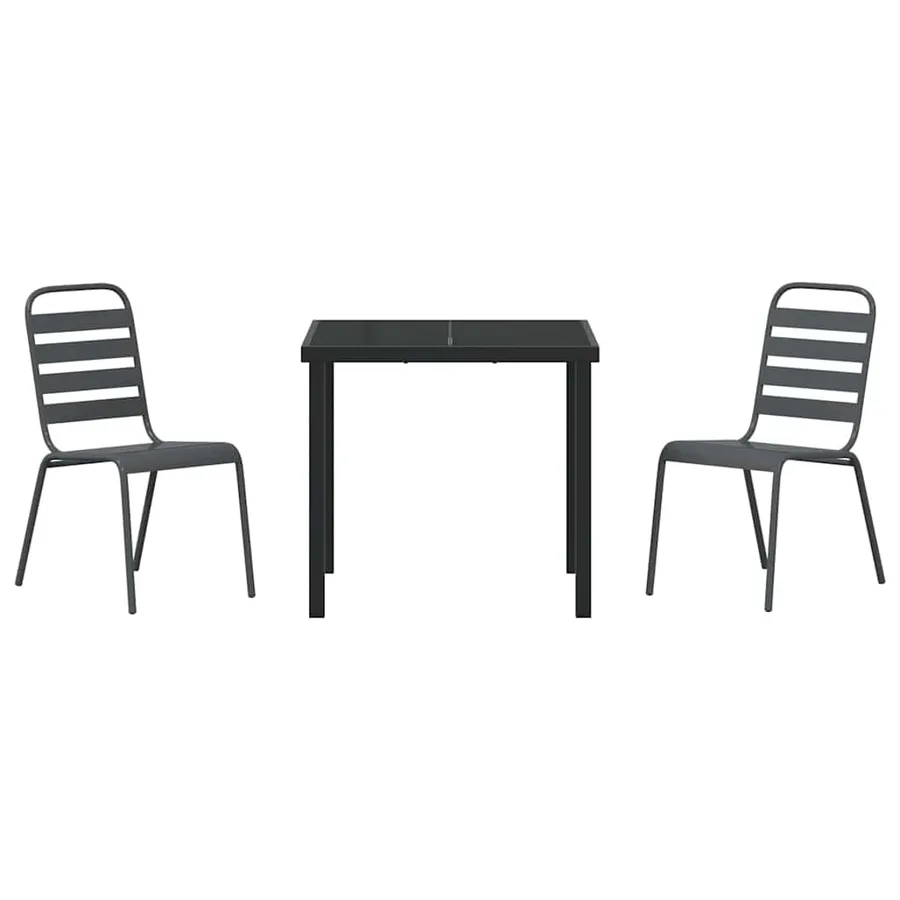 Ensemble de salle à manger pour jardin 3 pcs Anthracite - 7