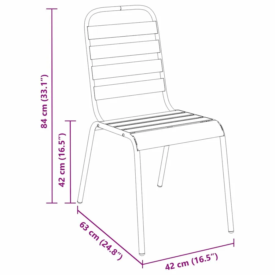 Ensemble de salle à manger pour jardin 3 pcs Anthracite - 8