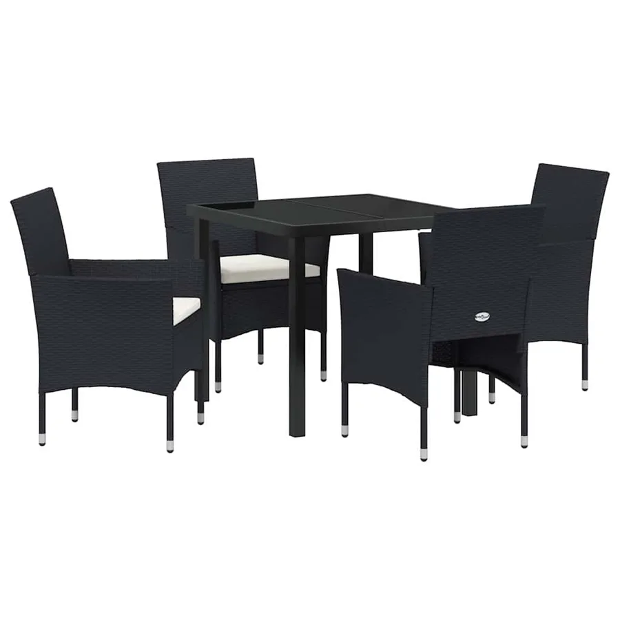 Ensemble de salle à manger pour jardin 5 pcs Noir polyrotin - 2