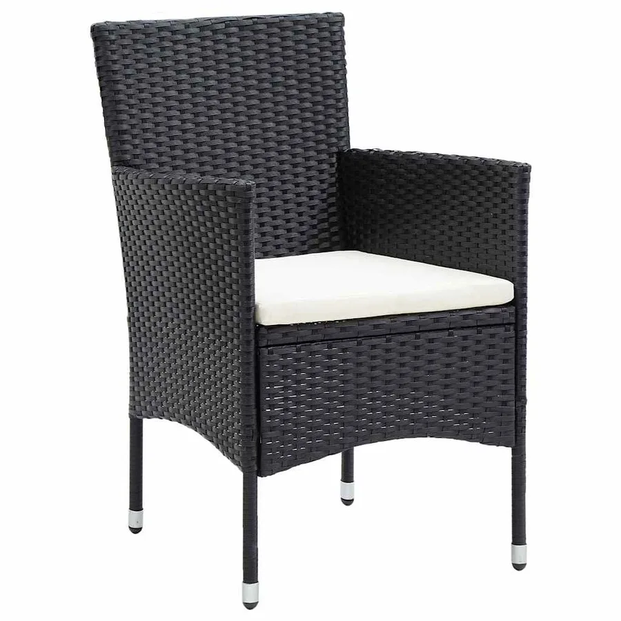 Ensemble de salle à manger pour jardin 5 pcs Noir polyrotin - 6