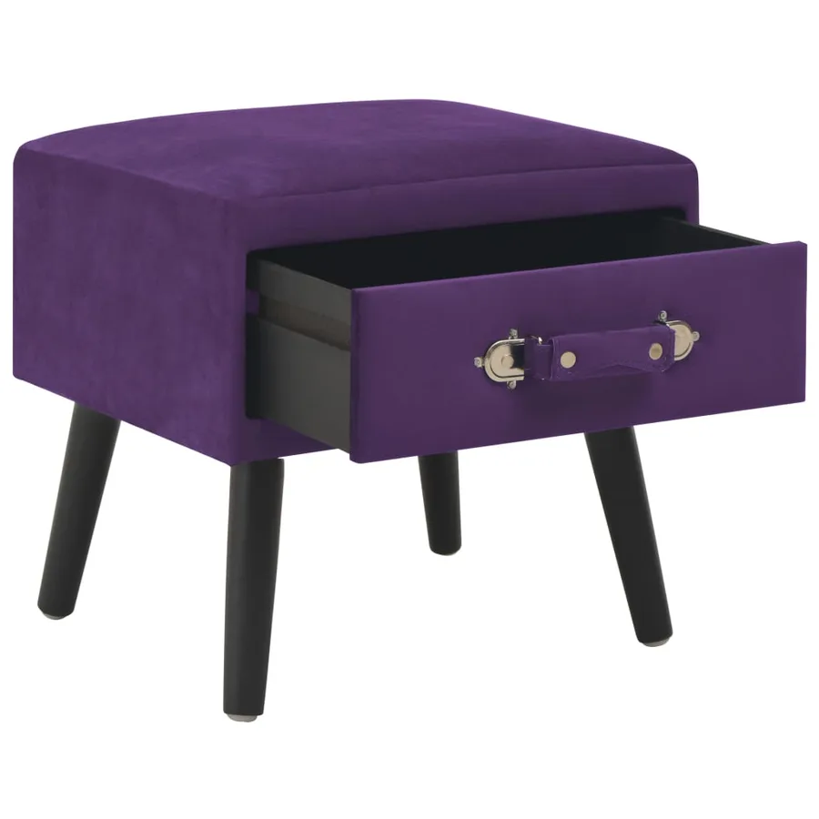 Table de chevet Violet foncé 40x35x40 cm Velours - 2