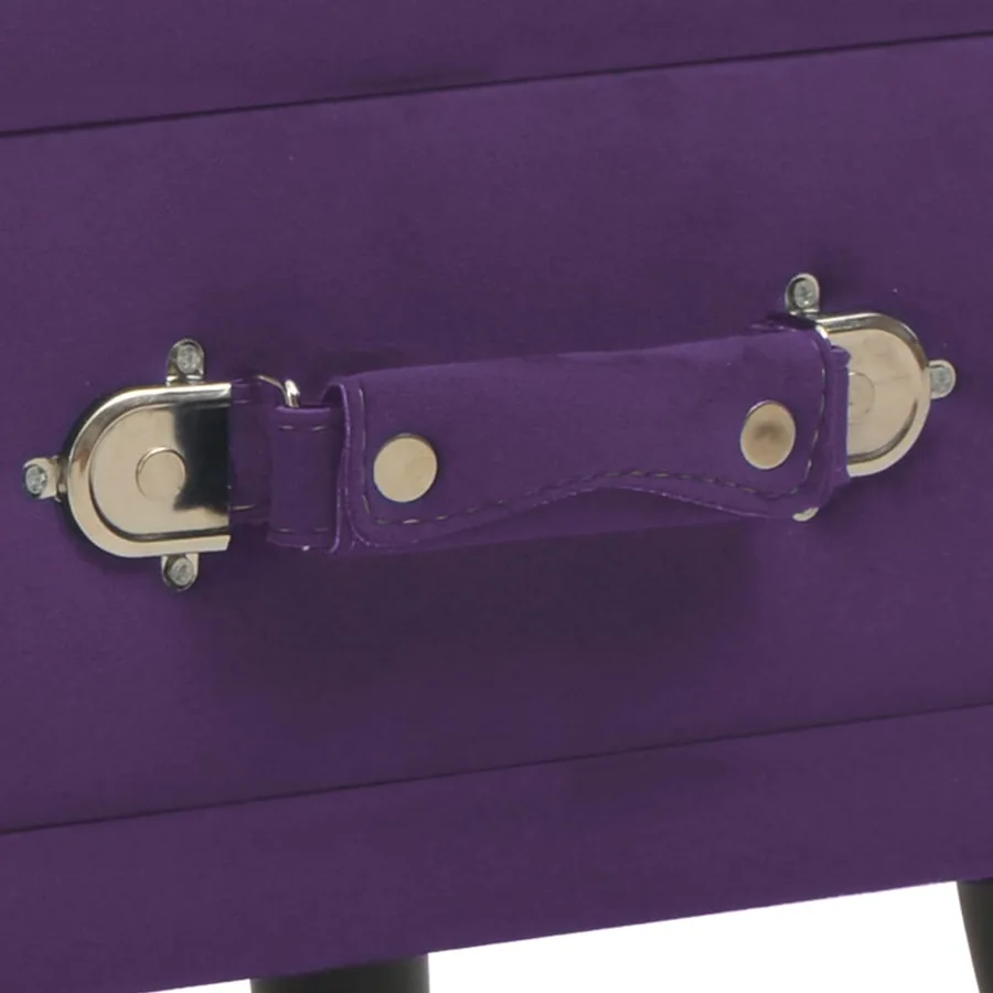 Table de chevet Violet foncé 40x35x40 cm Velours - 7