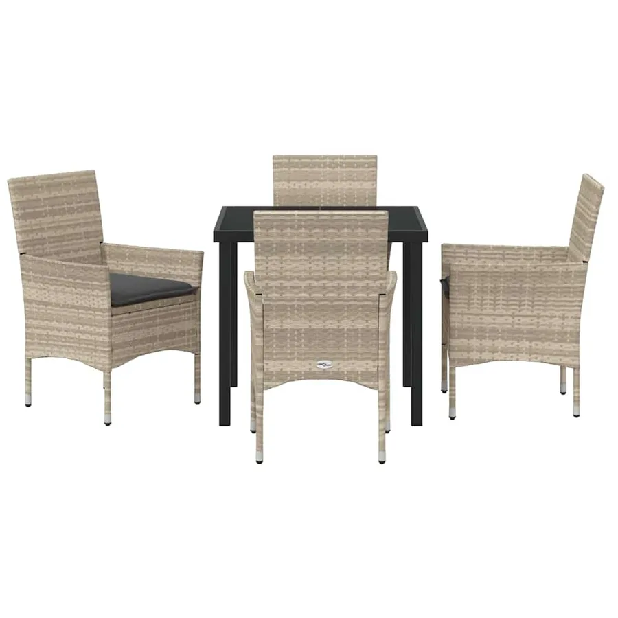 Ensemble de salle à manger pour jardin 5 pcs Gris clair - 7