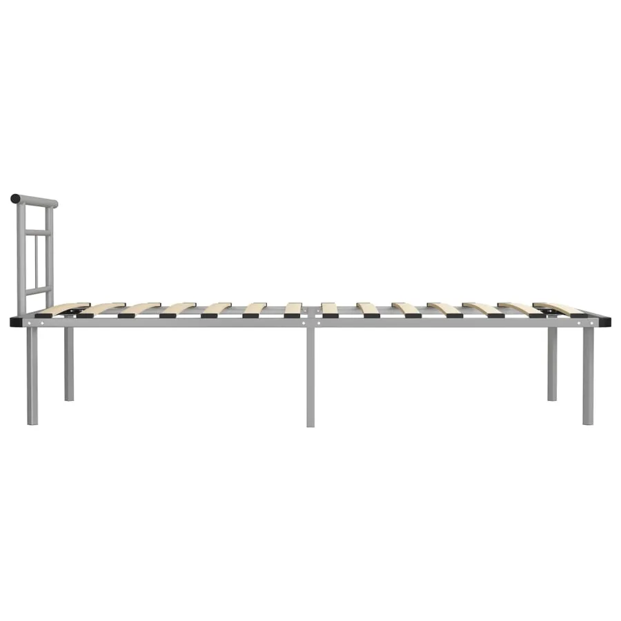 Cadre de lit sans matelas gris métal 90x200 cm - 4