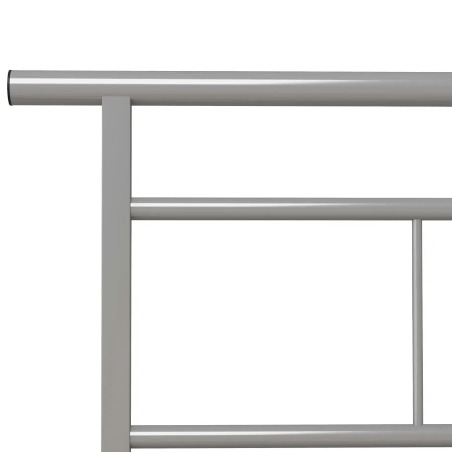 Cadre de lit sans matelas gris métal 90x200 cm - 5