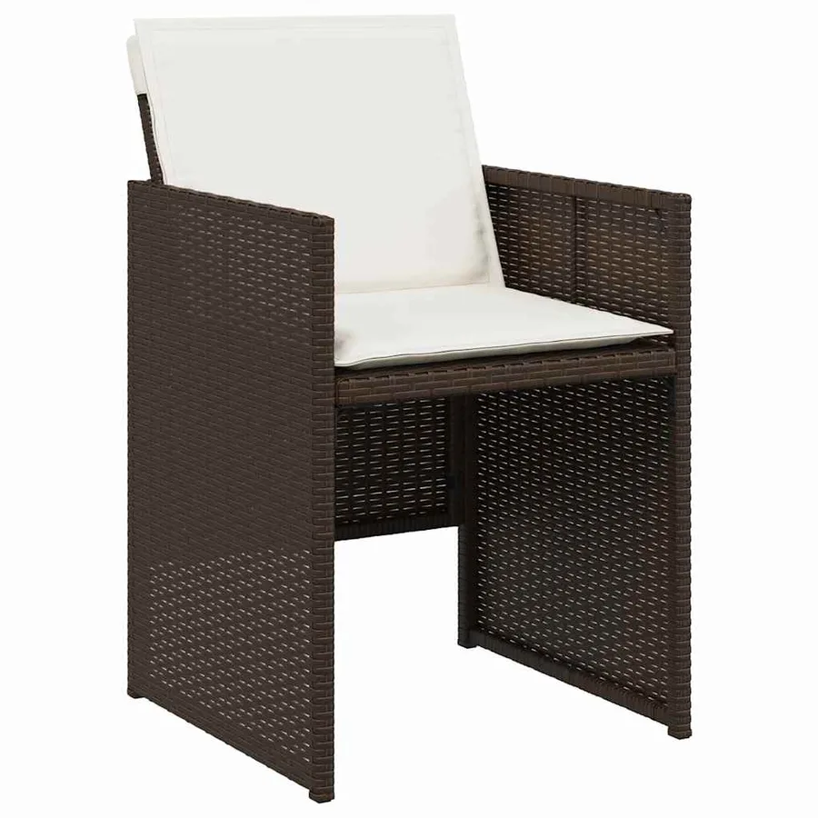 Ensemble de salle à manger pour jardin 5 pcs Marron polyrotin - 6