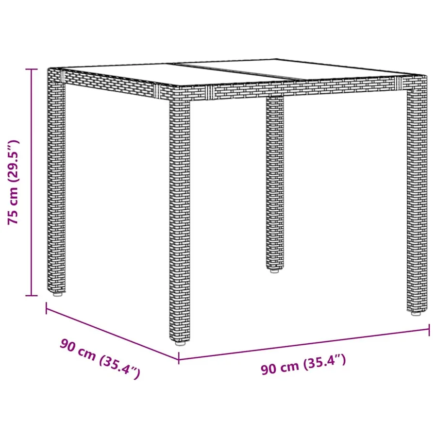 Ensemble de salle à manger pour jardin 3 pcs Gris polyrotin - 11
