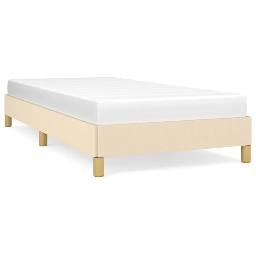 Cadre de lit sans matelas crème 80x200 cm tissu - 2