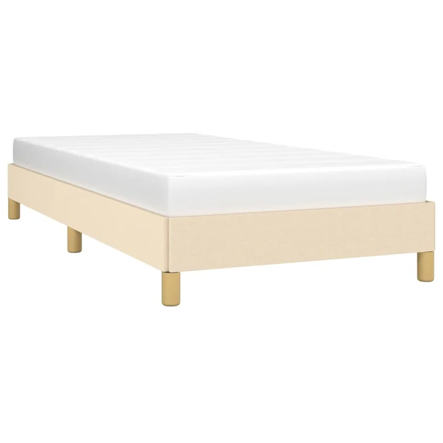 Cadre de lit sans matelas crème 80x200 cm tissu - 3
