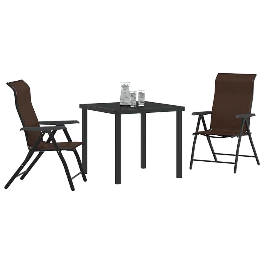 Ensemble de salle à manger pour jardin 3 pcs Marron - 3