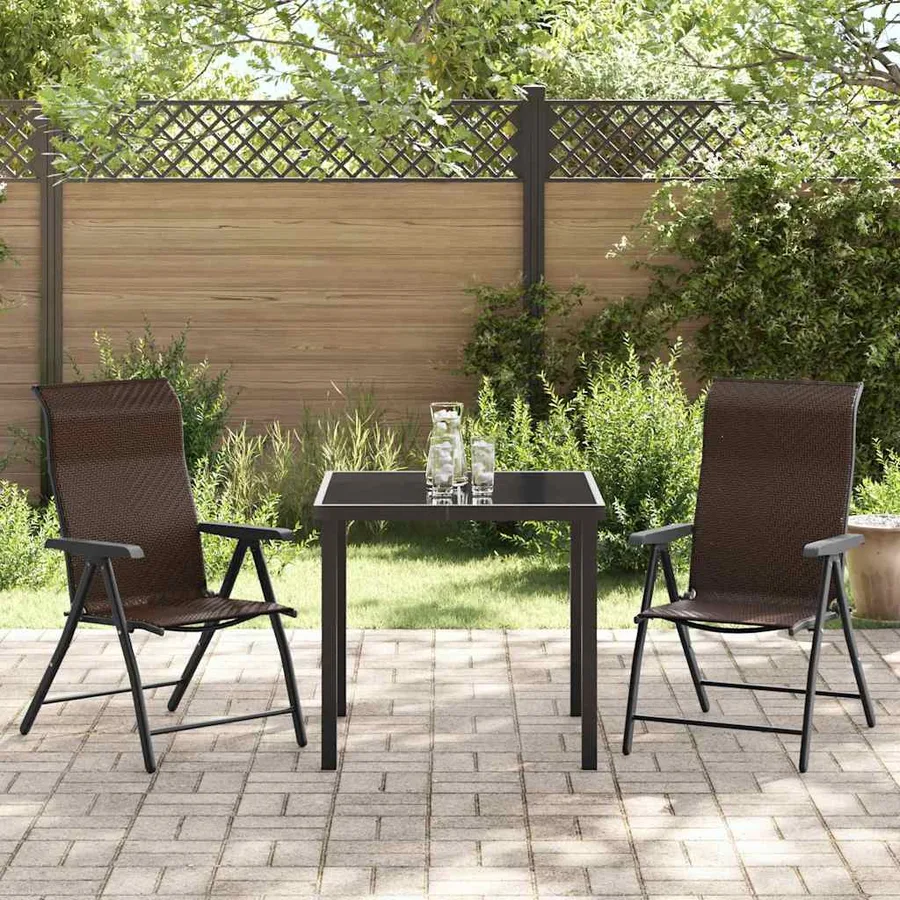 Ensemble de salle à manger pour jardin 3 pcs Marron - 4