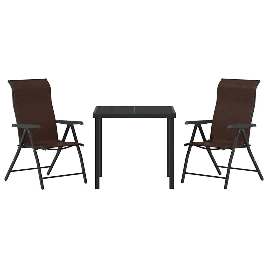 Ensemble de salle à manger pour jardin 3 pcs Marron - 7