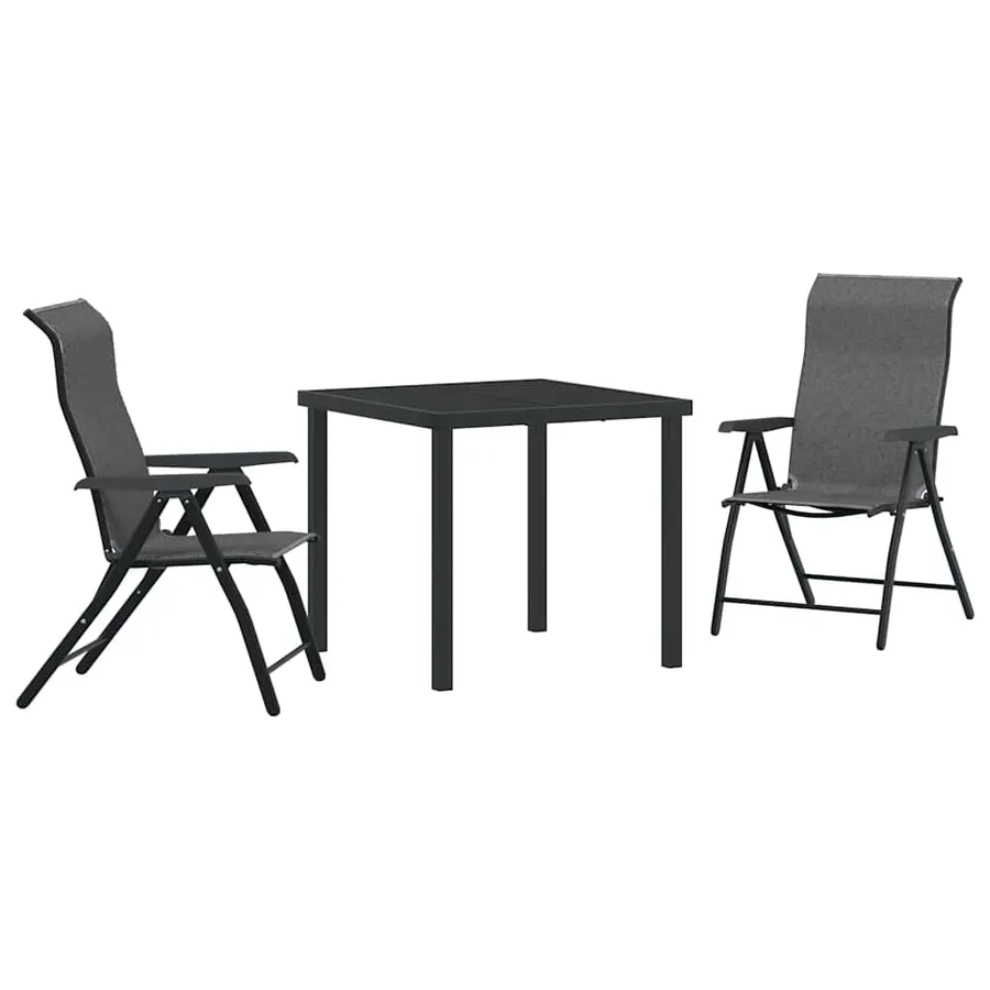 Ensemble de salle à manger pour jardin 3 pcs Gris - 2