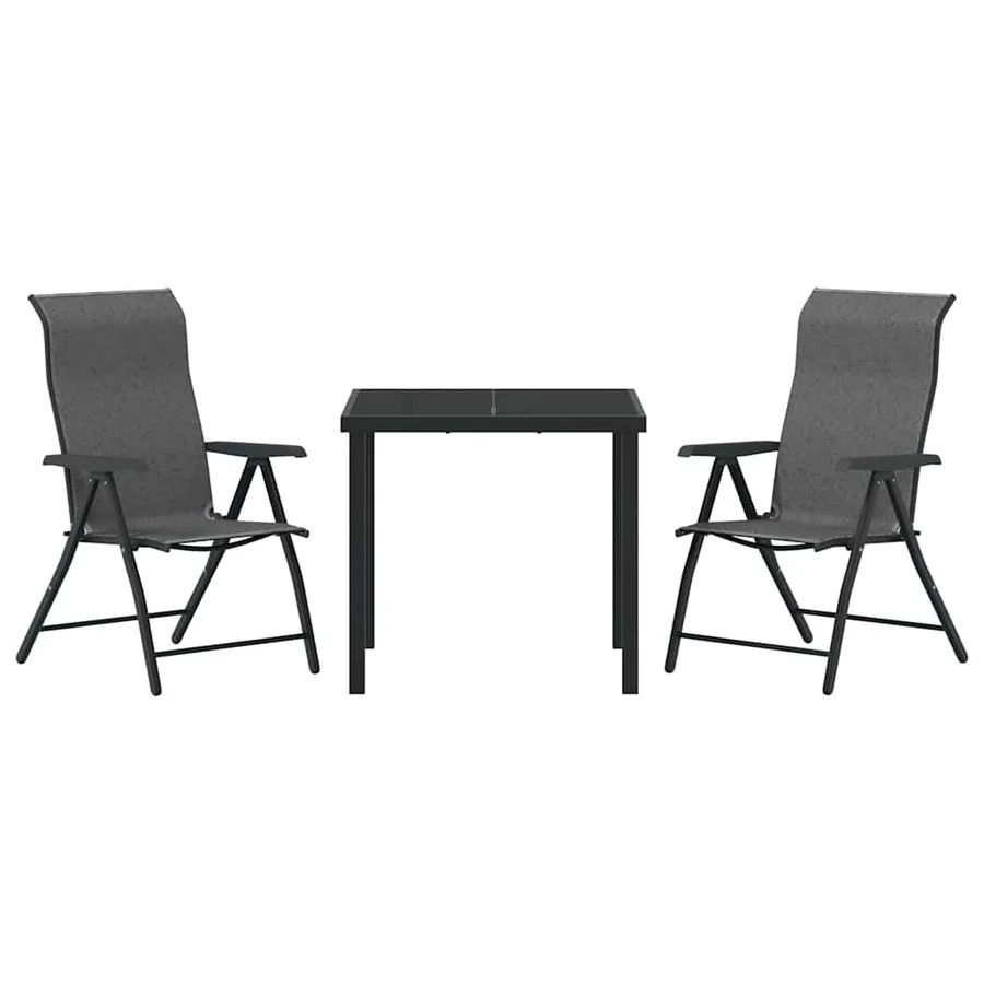 Ensemble de salle à manger pour jardin 3 pcs Gris - 7