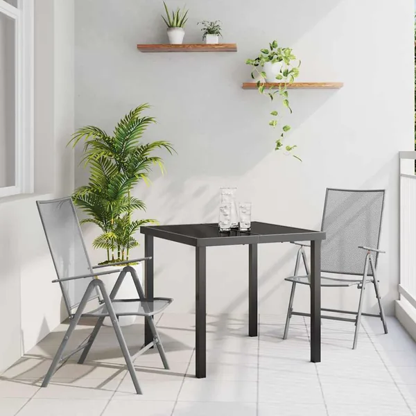 Ensemble de salle à manger pour jardin 3 pcs Anthracite