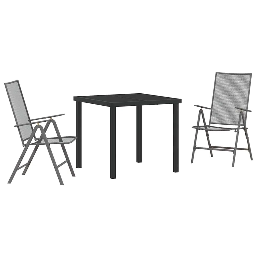 Ensemble de salle à manger pour jardin 3 pcs Anthracite - 2
