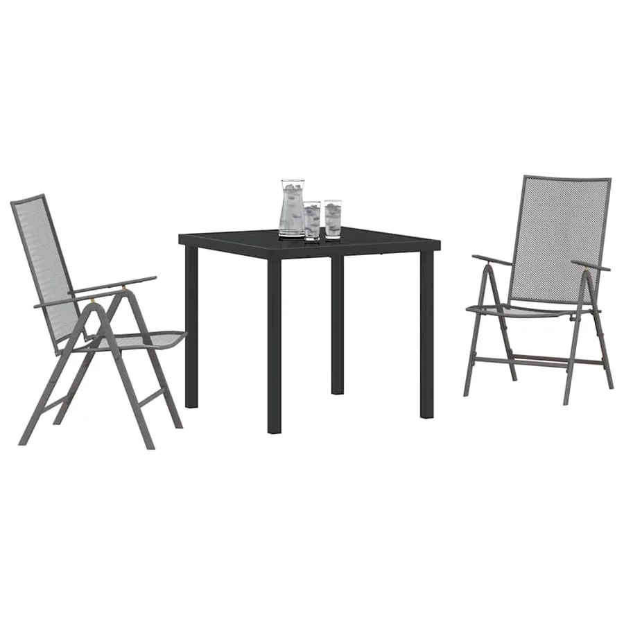 Ensemble de salle à manger pour jardin 3 pcs Anthracite - 3