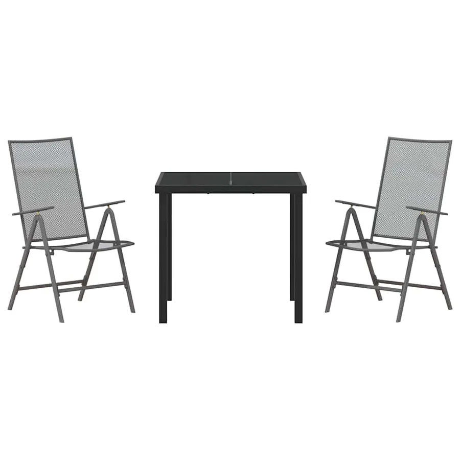 Ensemble de salle à manger pour jardin 3 pcs Anthracite - 7