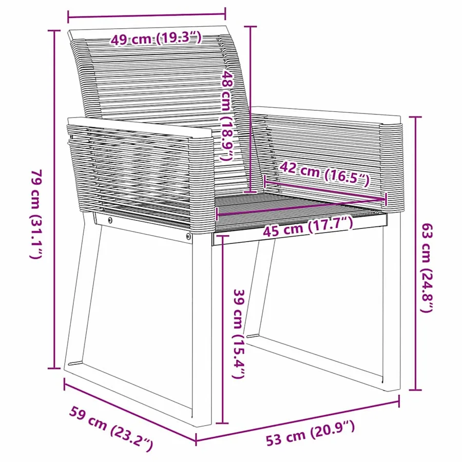 Ensemble de salle à manger pour jardin 5 pcs Noir - 10