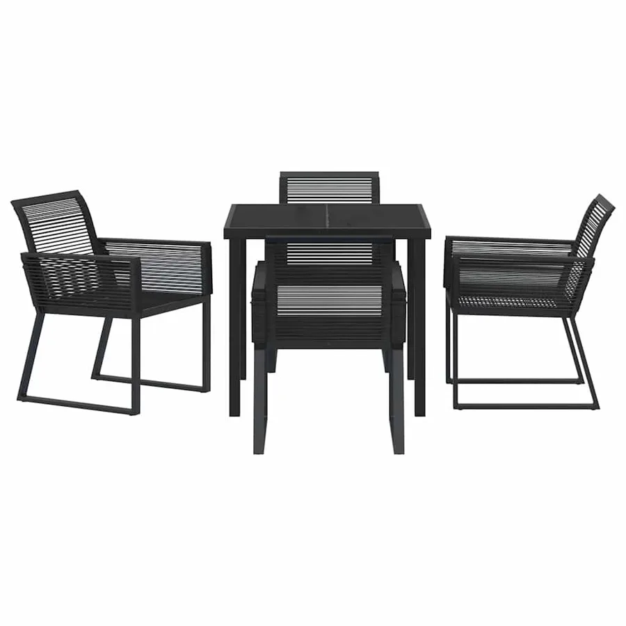 Ensemble de salle à manger pour jardin 5 pcs Noir - 7