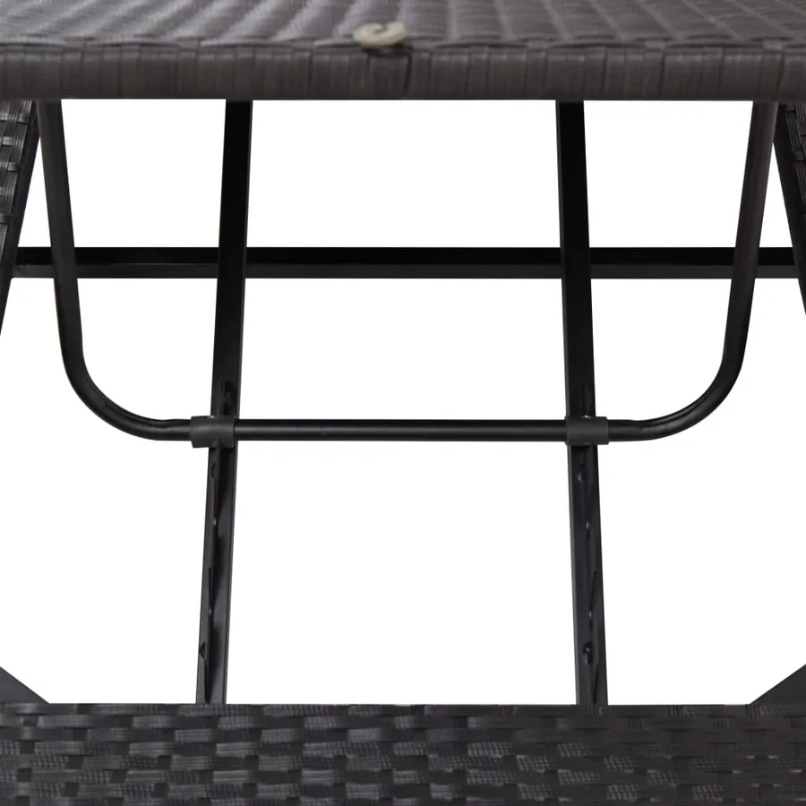 Transat avec coussin Noir Résine tressée - 8