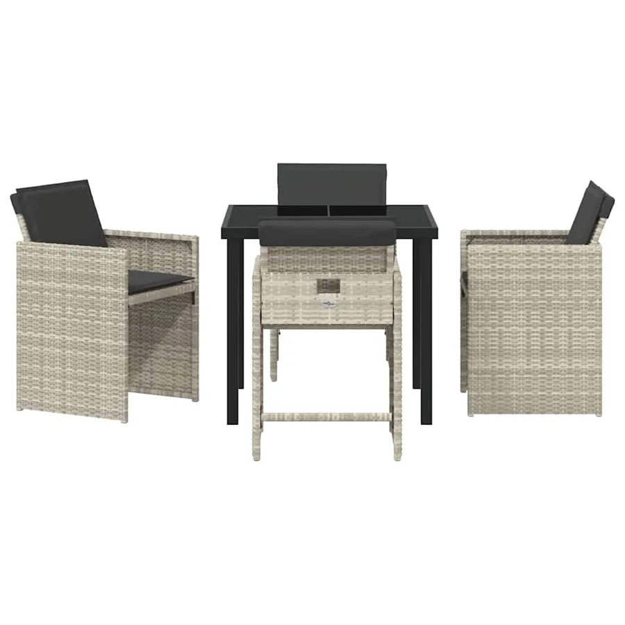 Ensemble de salle à manger pour jardin 5 pcs Gris clair - 7