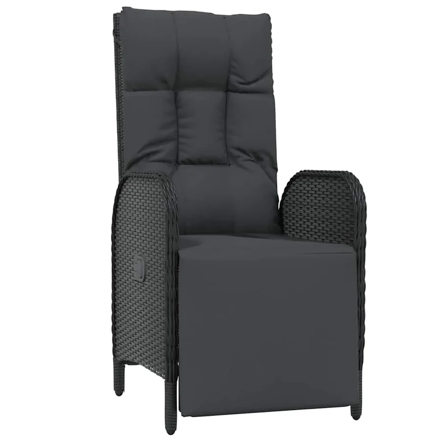 Ensemble de salle à manger pour jardin 3 pcs Noir polyrotin - 6